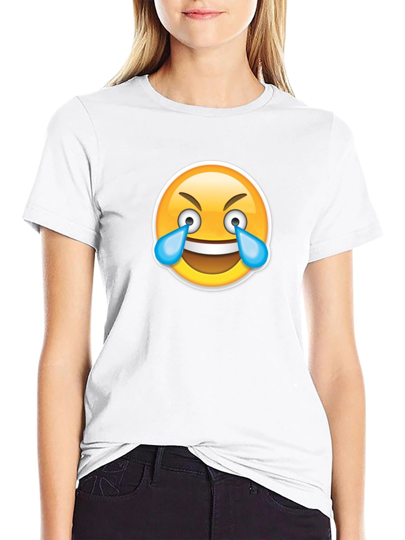 Laughing Emoji T-Shirt - Black Cotton Tee