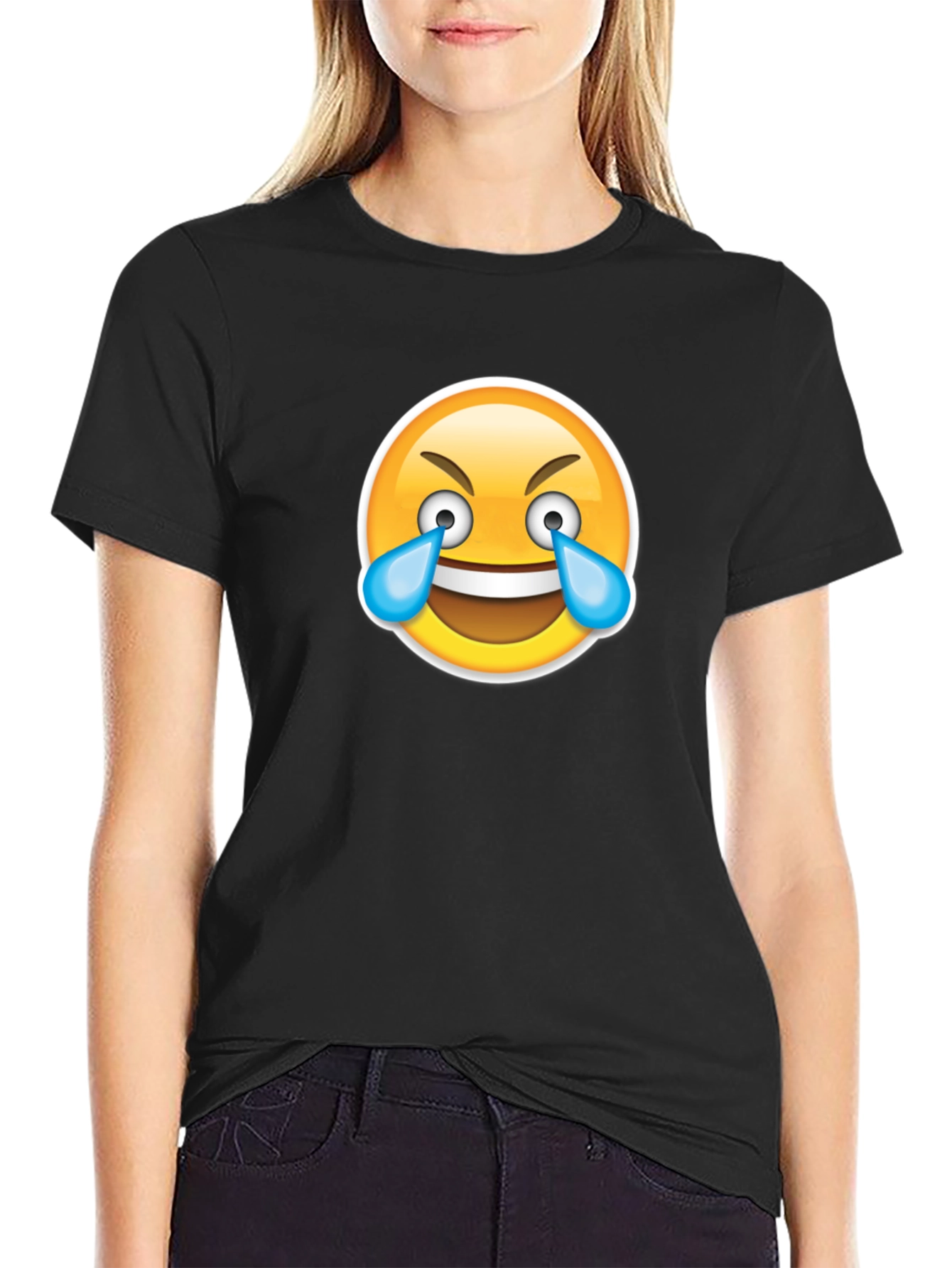 Laughing Emoji T-Shirt - Black Cotton Tee