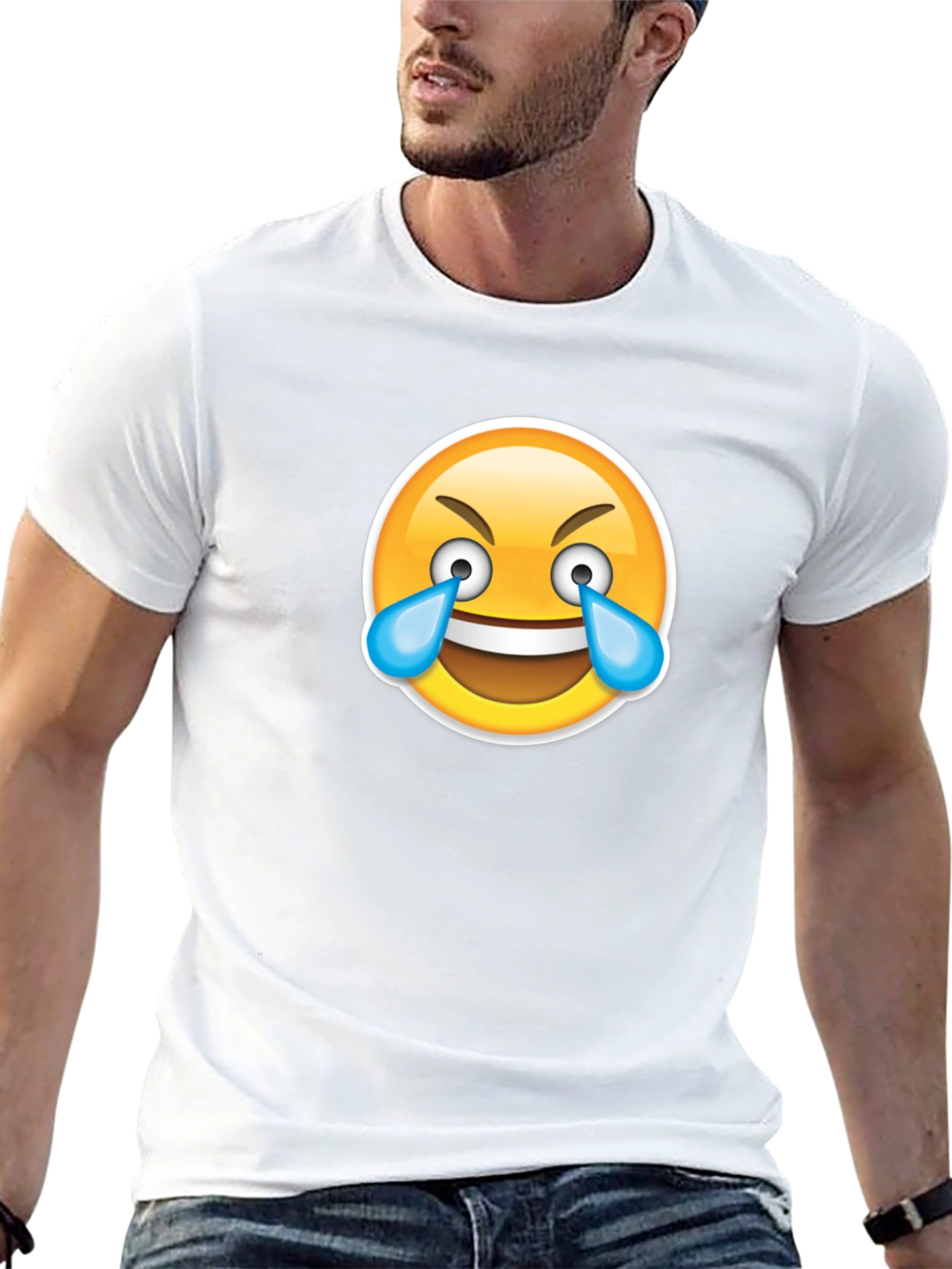 Laughing Emoji T-Shirt - Black Cotton Tee