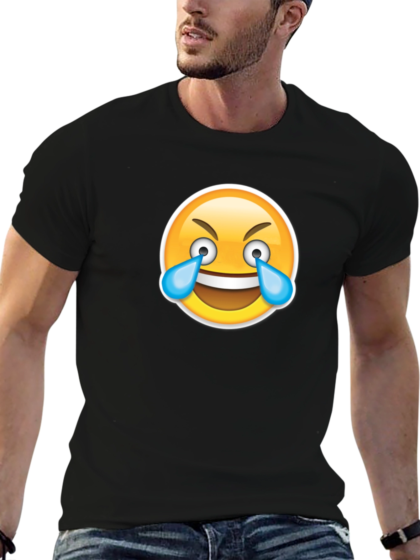 Laughing Emoji T-Shirt - Black Cotton Tee