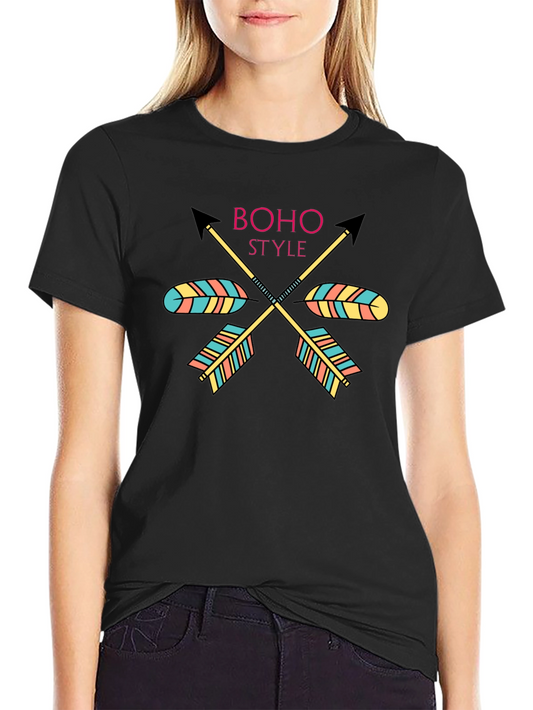 Boho Style Arrow Graphic Tee - Trendy Casual Shirt