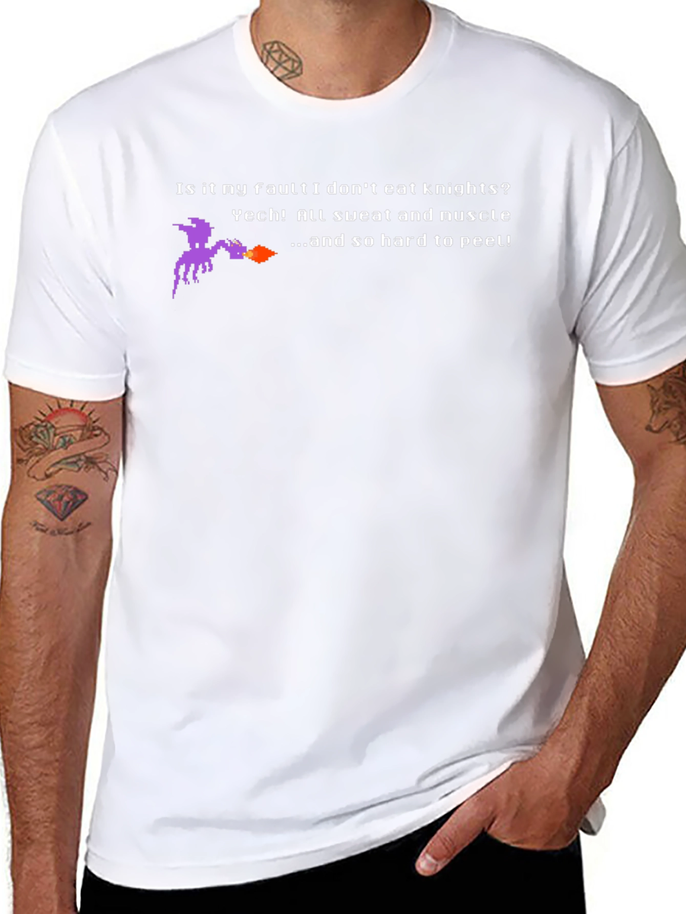 Dragon Knights T-Shirt - Pixel Art Funny Tee