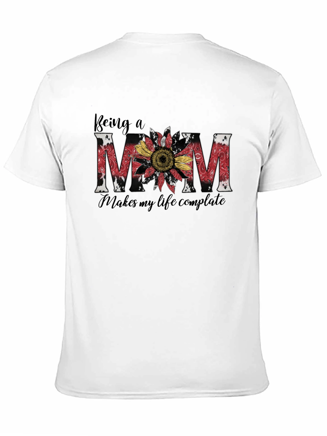 Being A Mom Sunflower Graphic T-Shirt