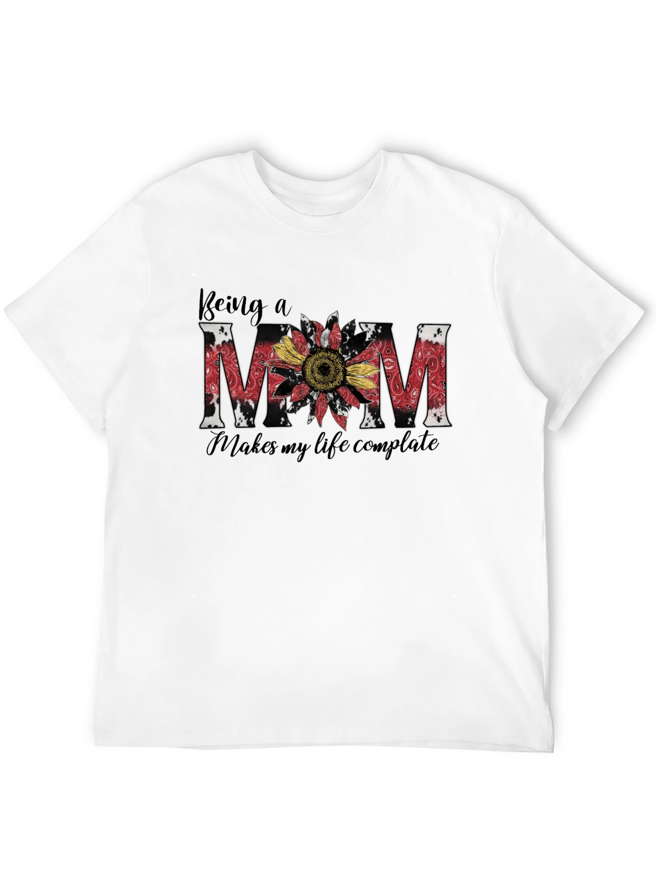 Being A Mom Sunflower Graphic T-Shirt