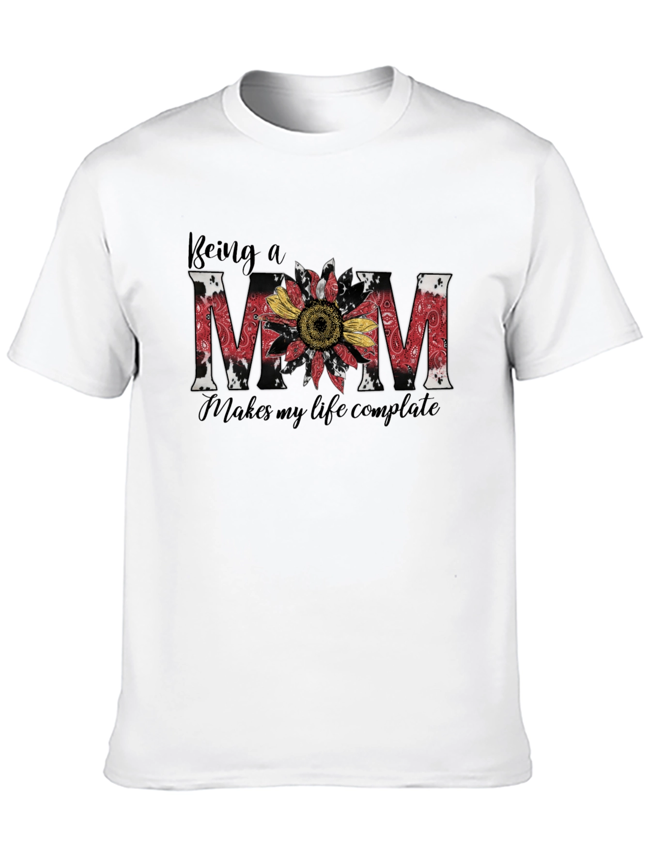 Being A Mom Sunflower Graphic T-Shirt