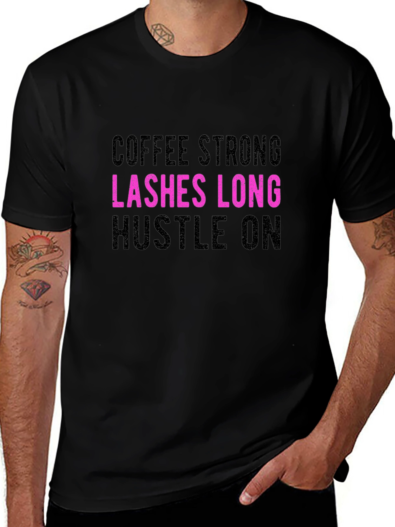 Coffee Strong Lashes Long T-Shirt