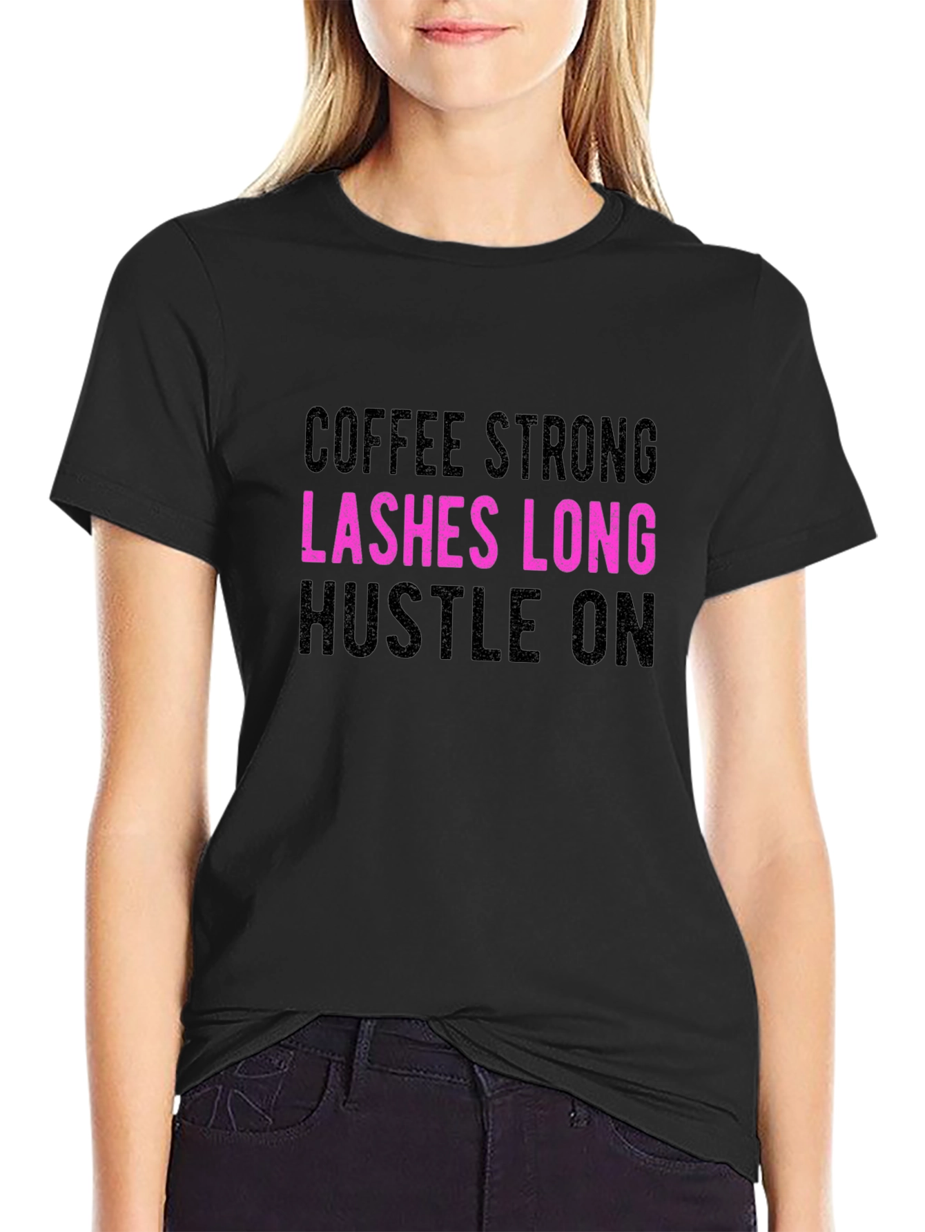 Coffee Strong Lashes Long T-Shirt