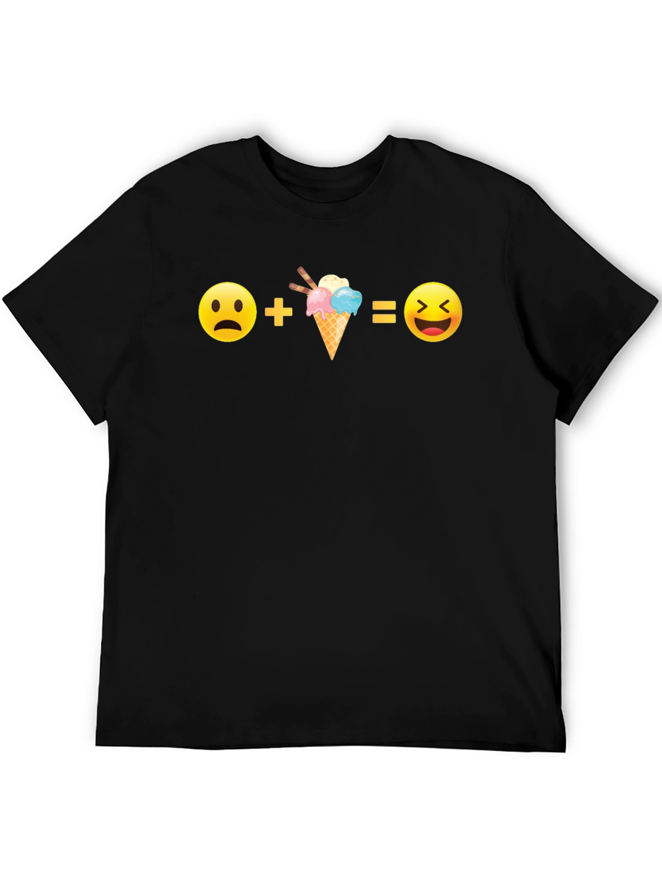 Funny Emoji Equation Black T-Shirt