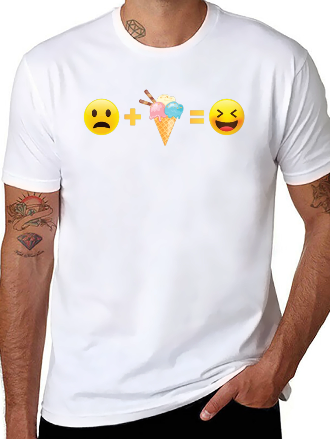 Funny Emoji Equation Black T-Shirt