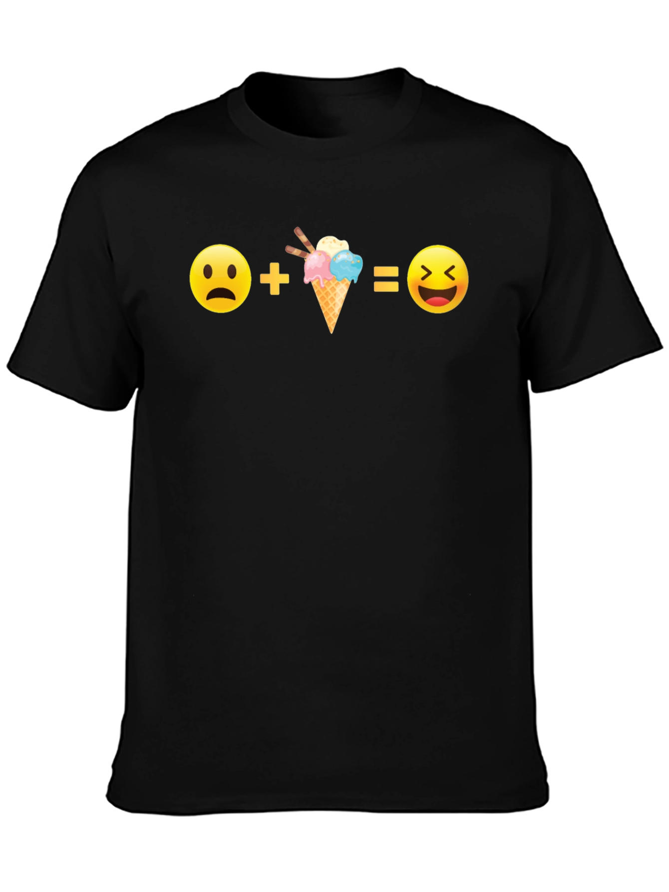Funny Emoji Equation Black T-Shirt