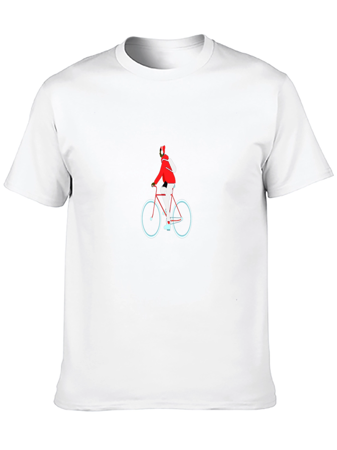 Black T-Shirt with Cyclist Graphic