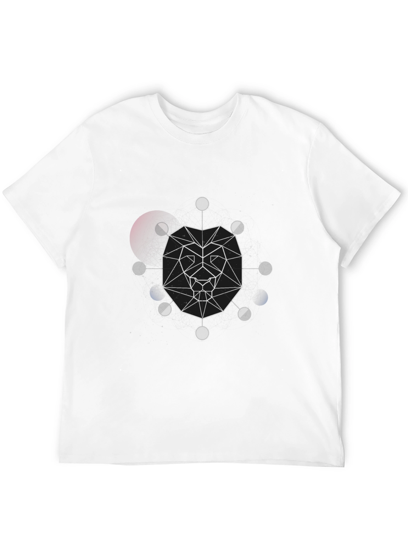 Geometric Lion Graphic Black T-Shirt