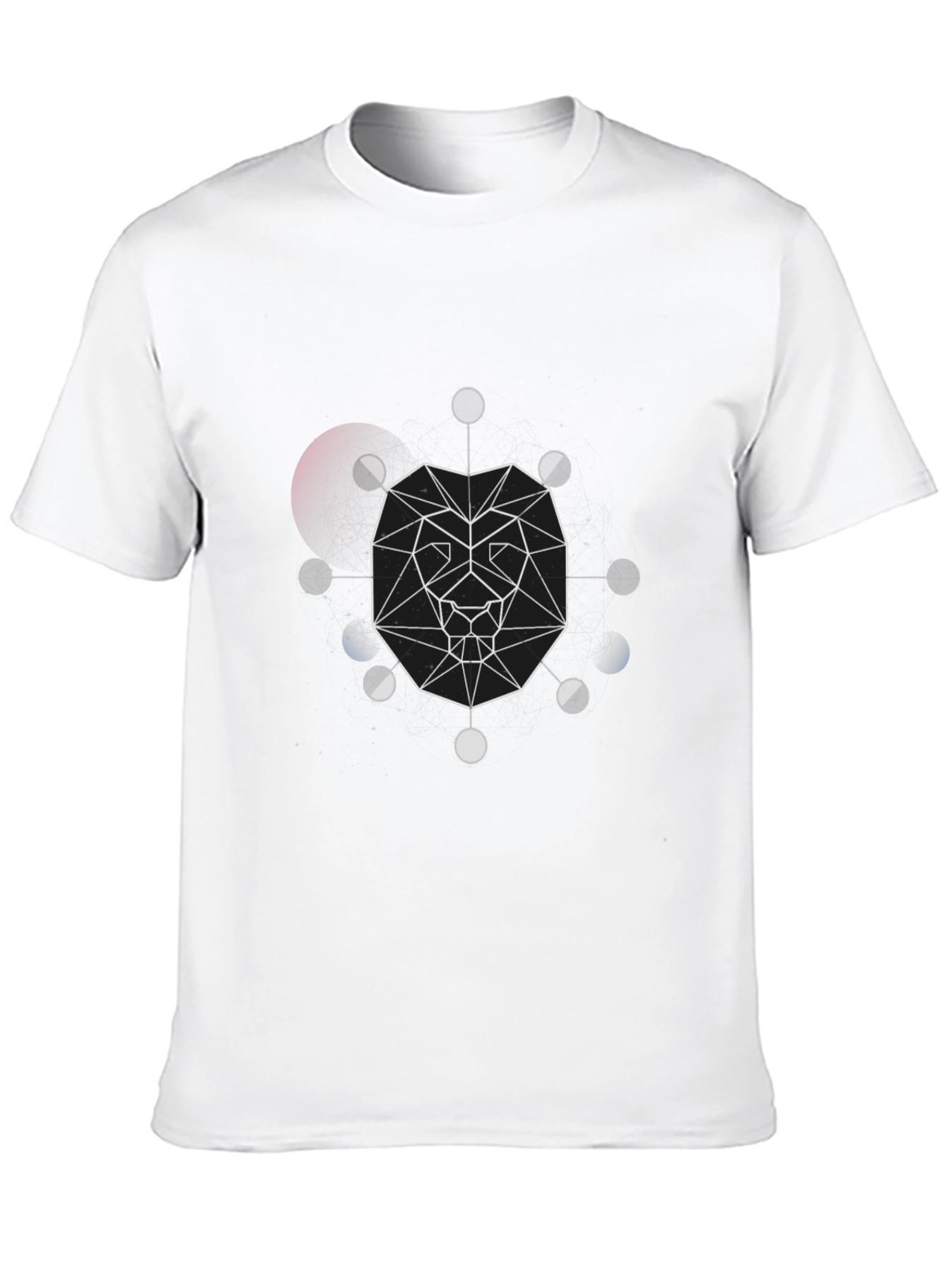 Geometric Lion Graphic Black T-Shirt