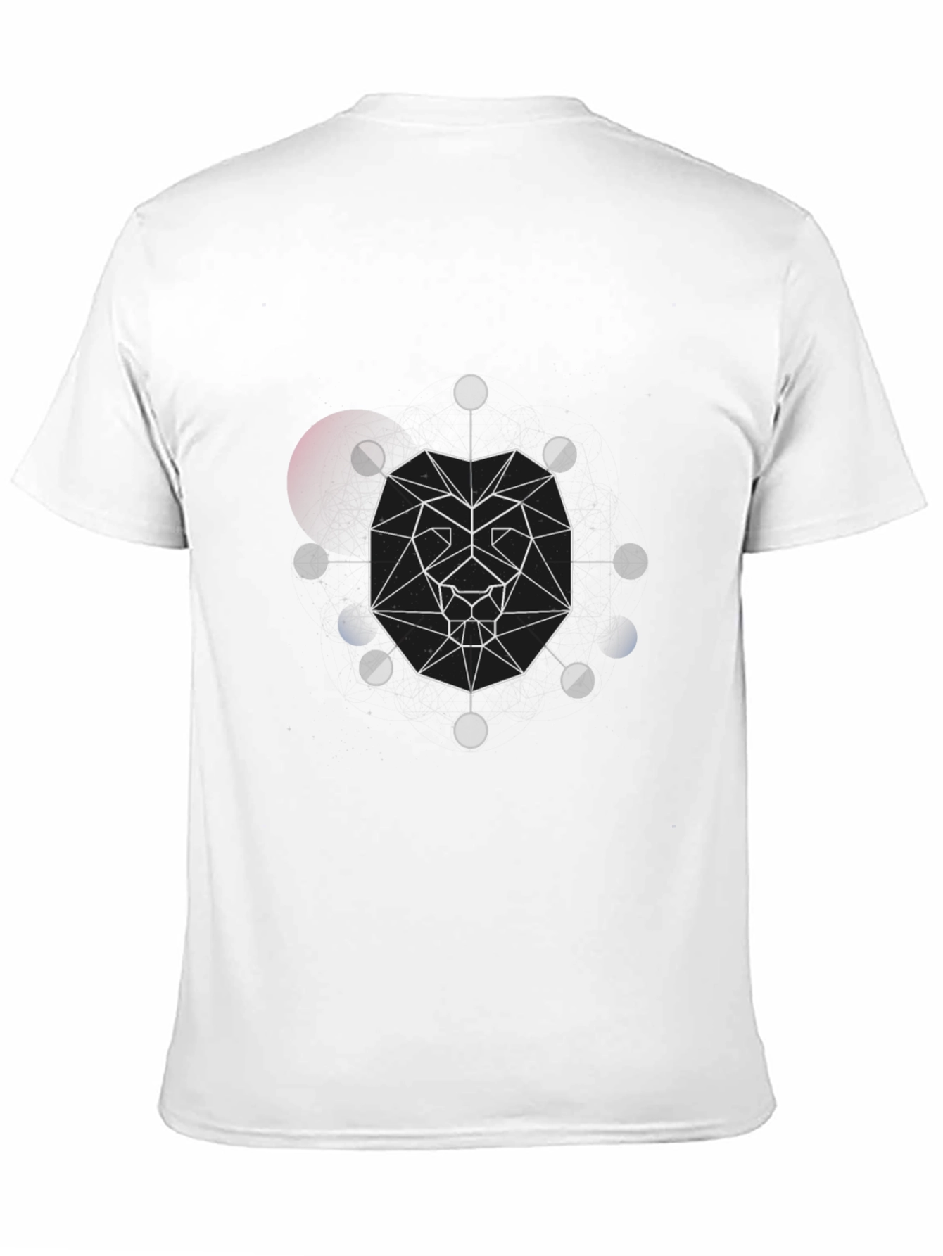 Geometric Lion Graphic Black T-Shirt