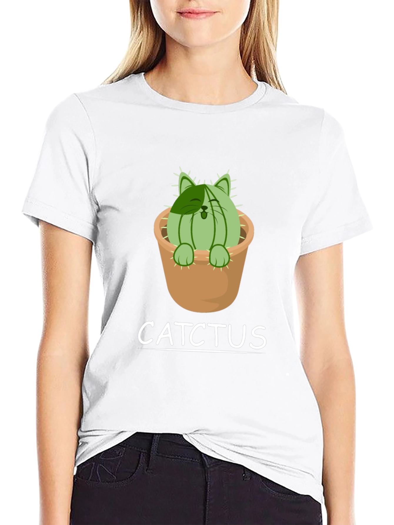 Cat Cactus T-Shirt - Catchtus Funny Tee