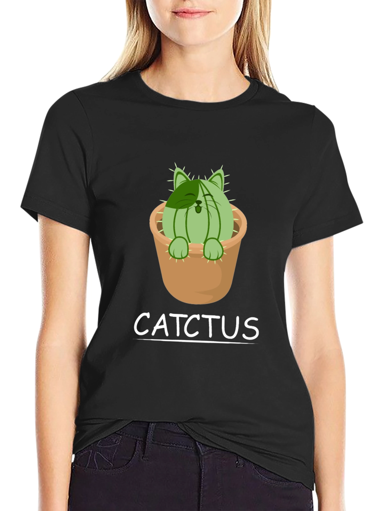 Cat Cactus T-Shirt - Catchtus Funny Tee