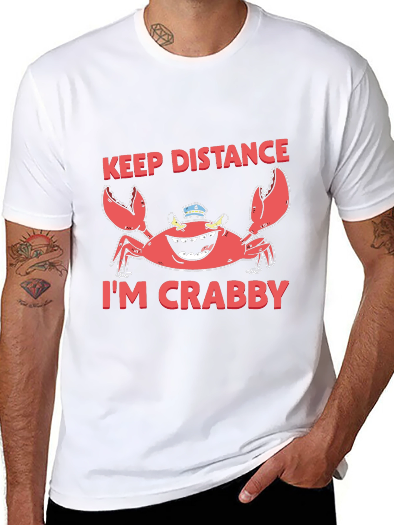 Keep Distance Im Crabby Funny Graphic T-Shirt