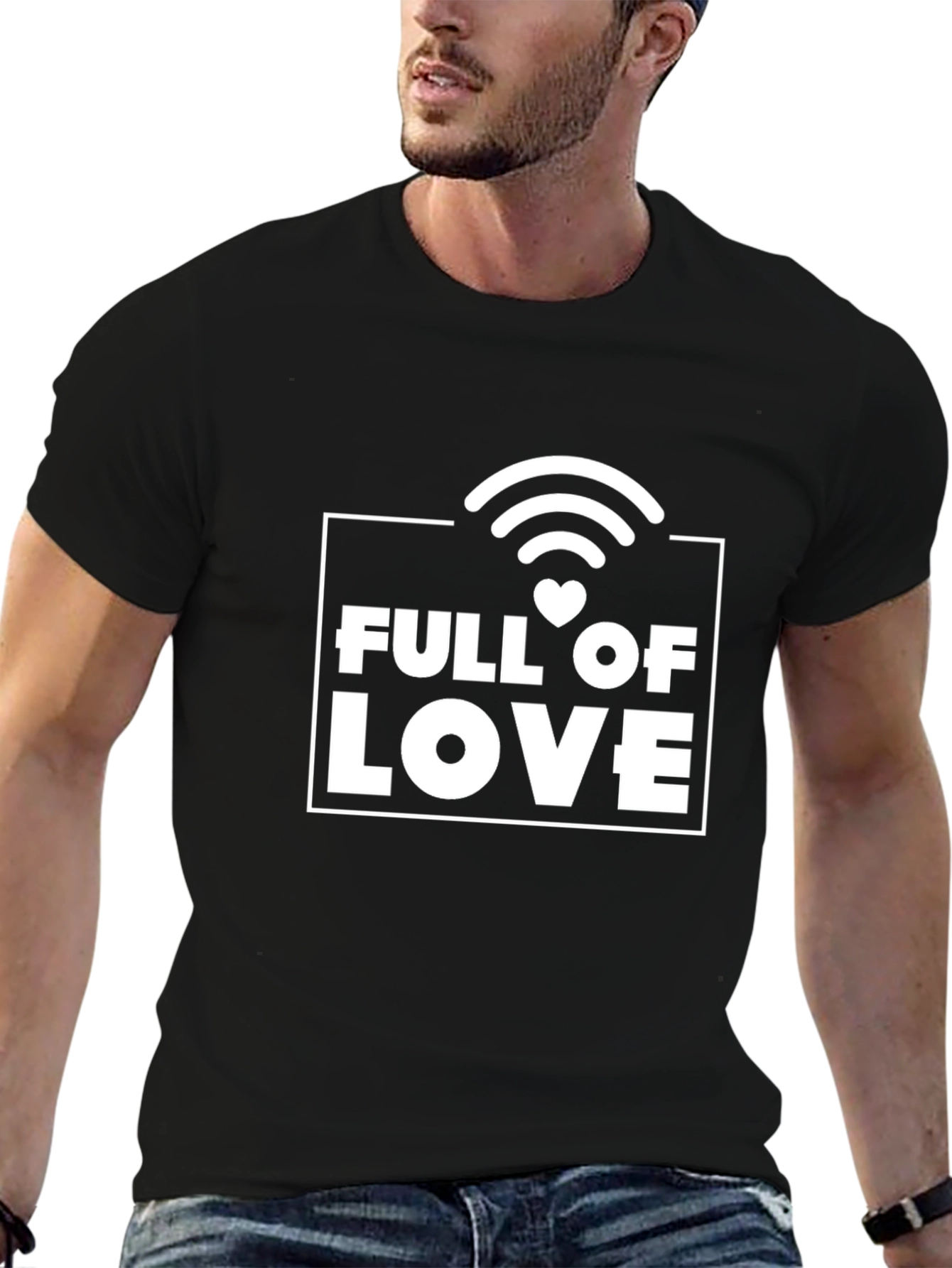Full of Love Graphic T-Shirt - Stylish Black Tee