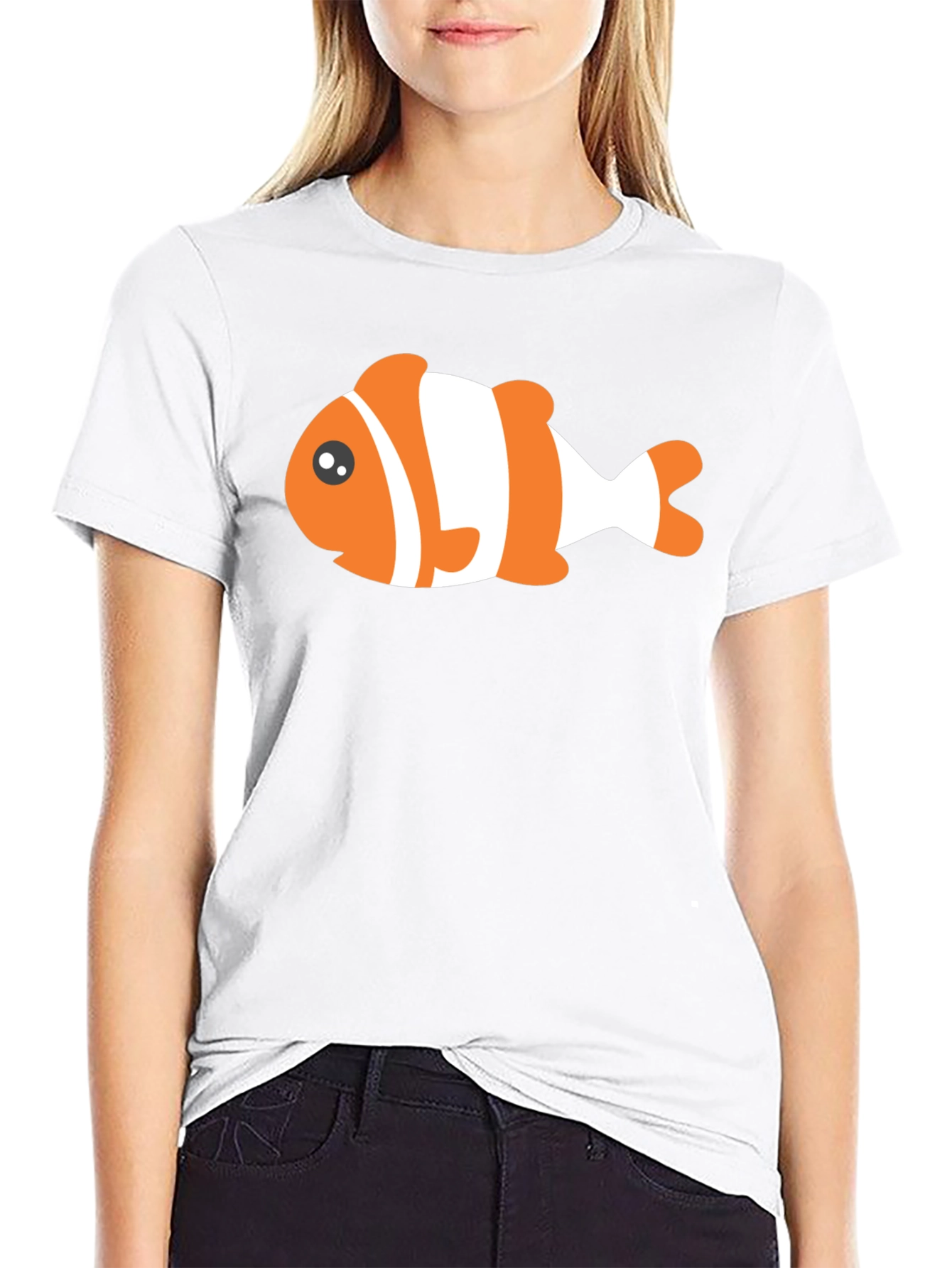 Clown Fish Graphic Tee - Black Cotton T-Shirt