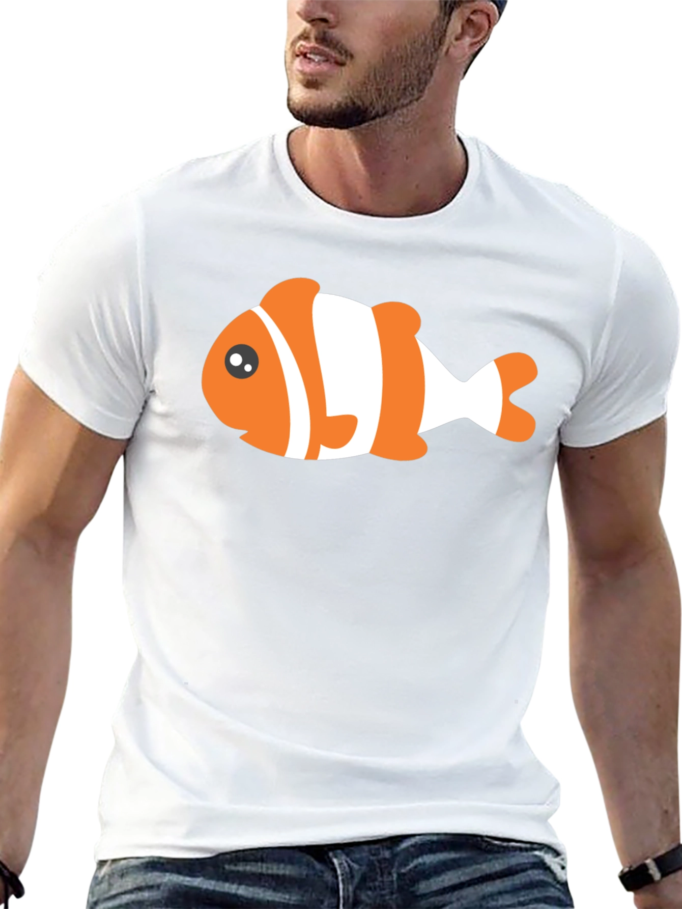 Clown Fish Graphic Tee - Black Cotton T-Shirt