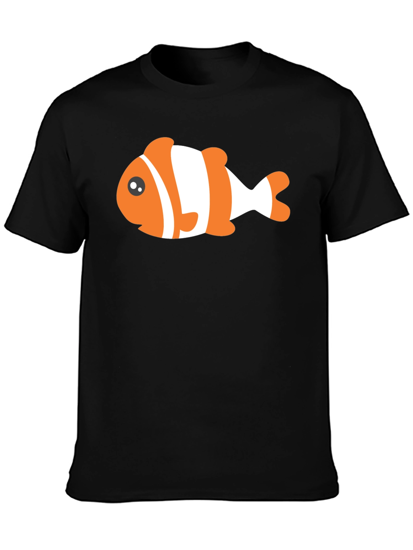 Clown Fish Graphic Tee - Black Cotton T-Shirt