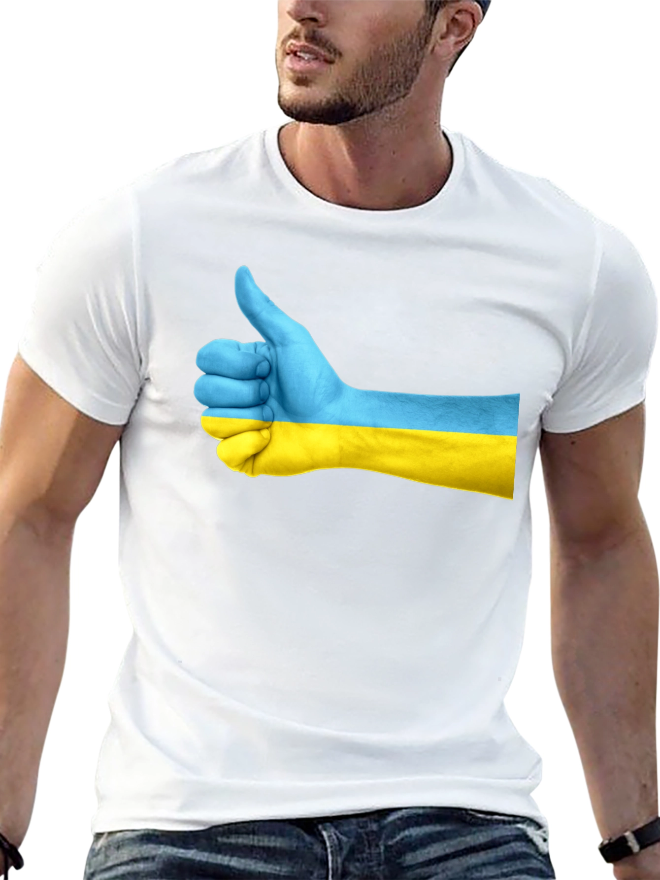 Ukraine Thumbs Up Graphic Tee - Black