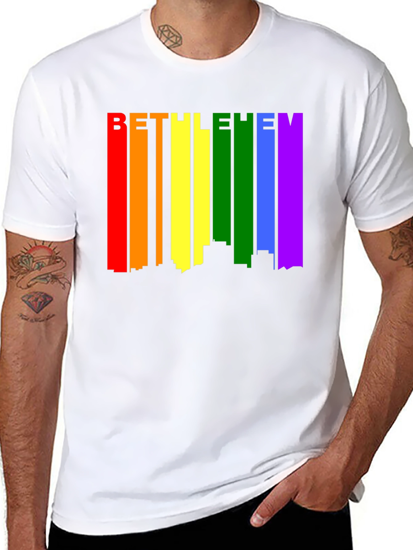 Bethlehem Pride Rainbow Skyline Graphic Tee