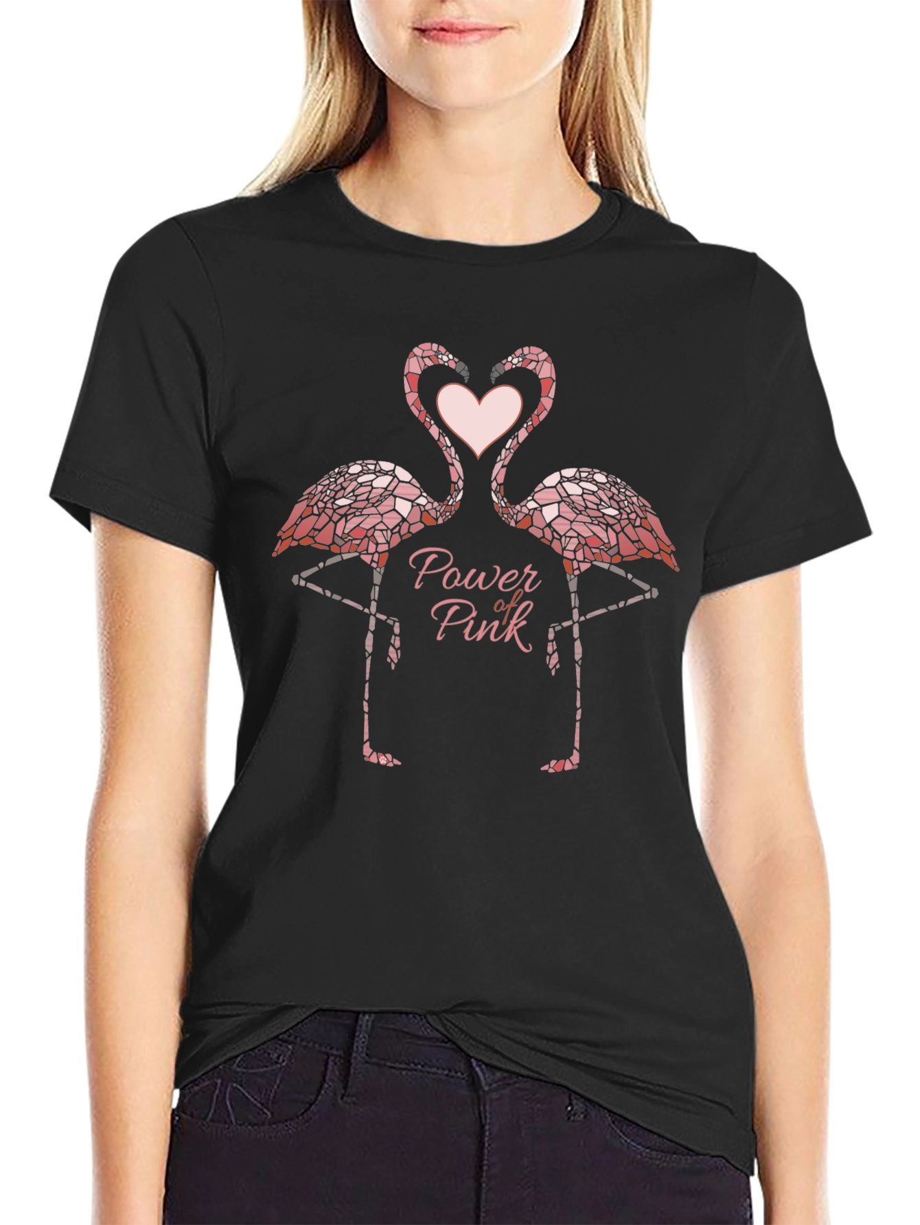 Power of Pink Flamingo Graphic Tee