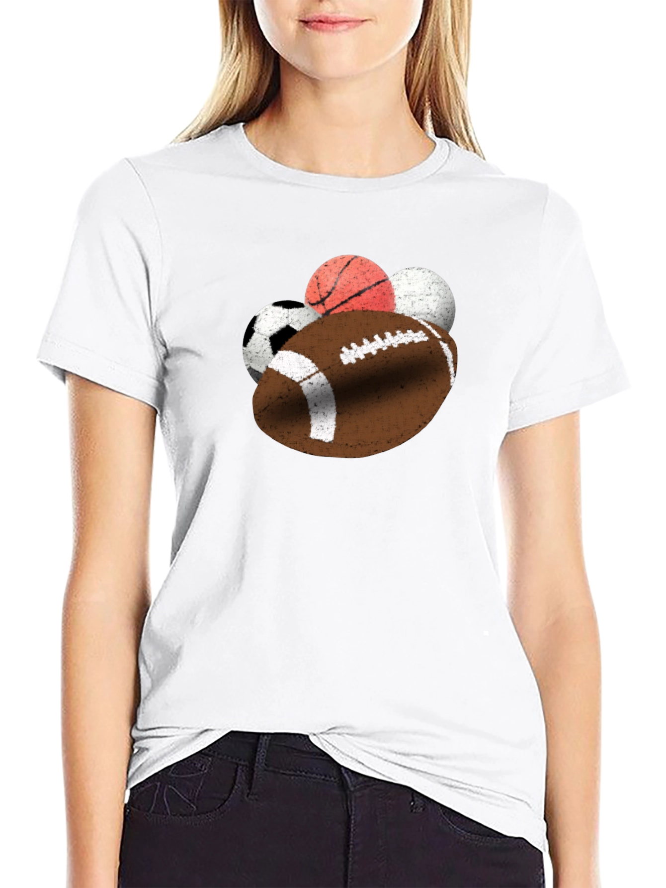Sports Ball T-Shirt - Football Basketball Soccer