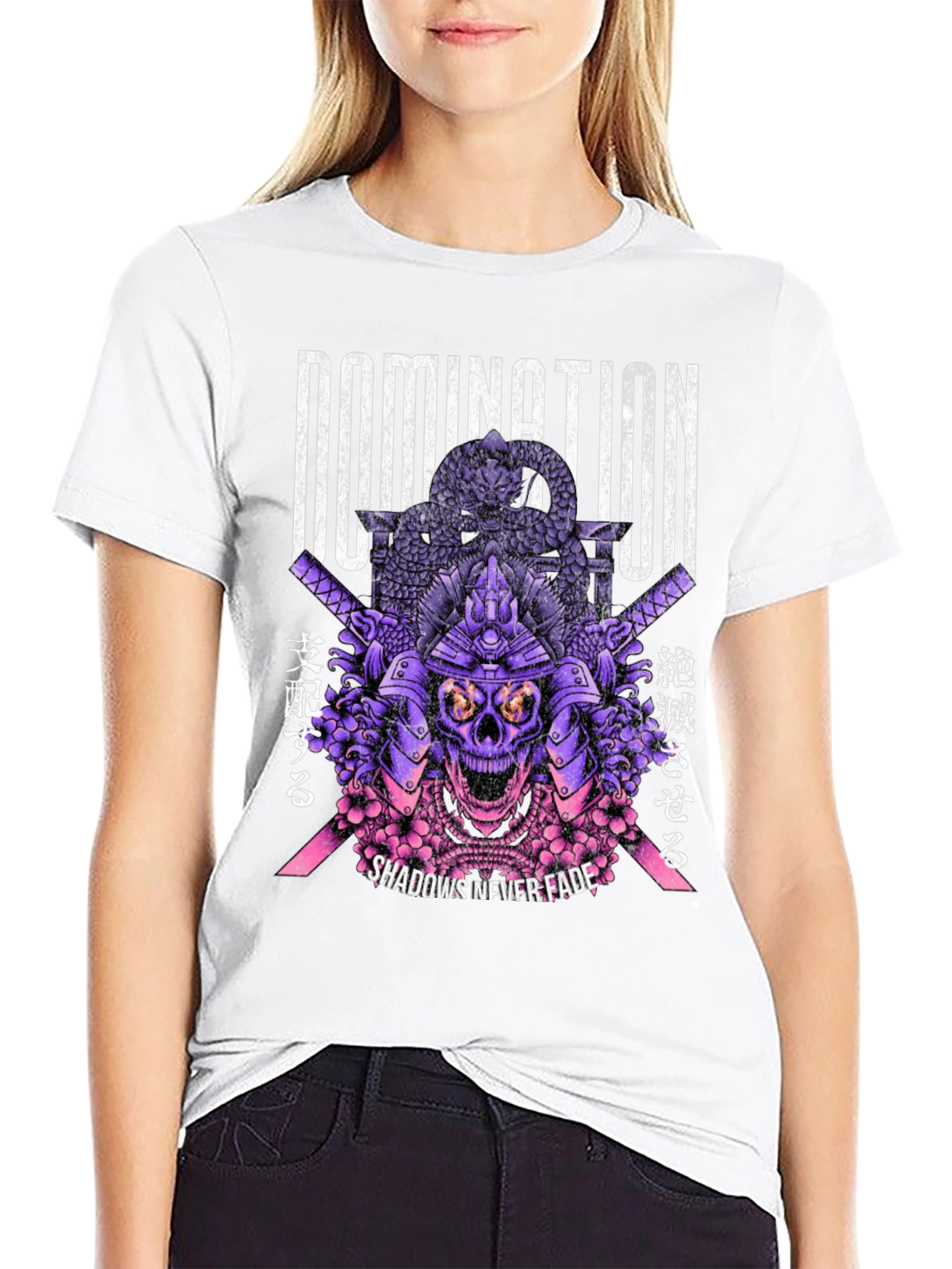 Domination Samurai Skull Graphic T-Shirt