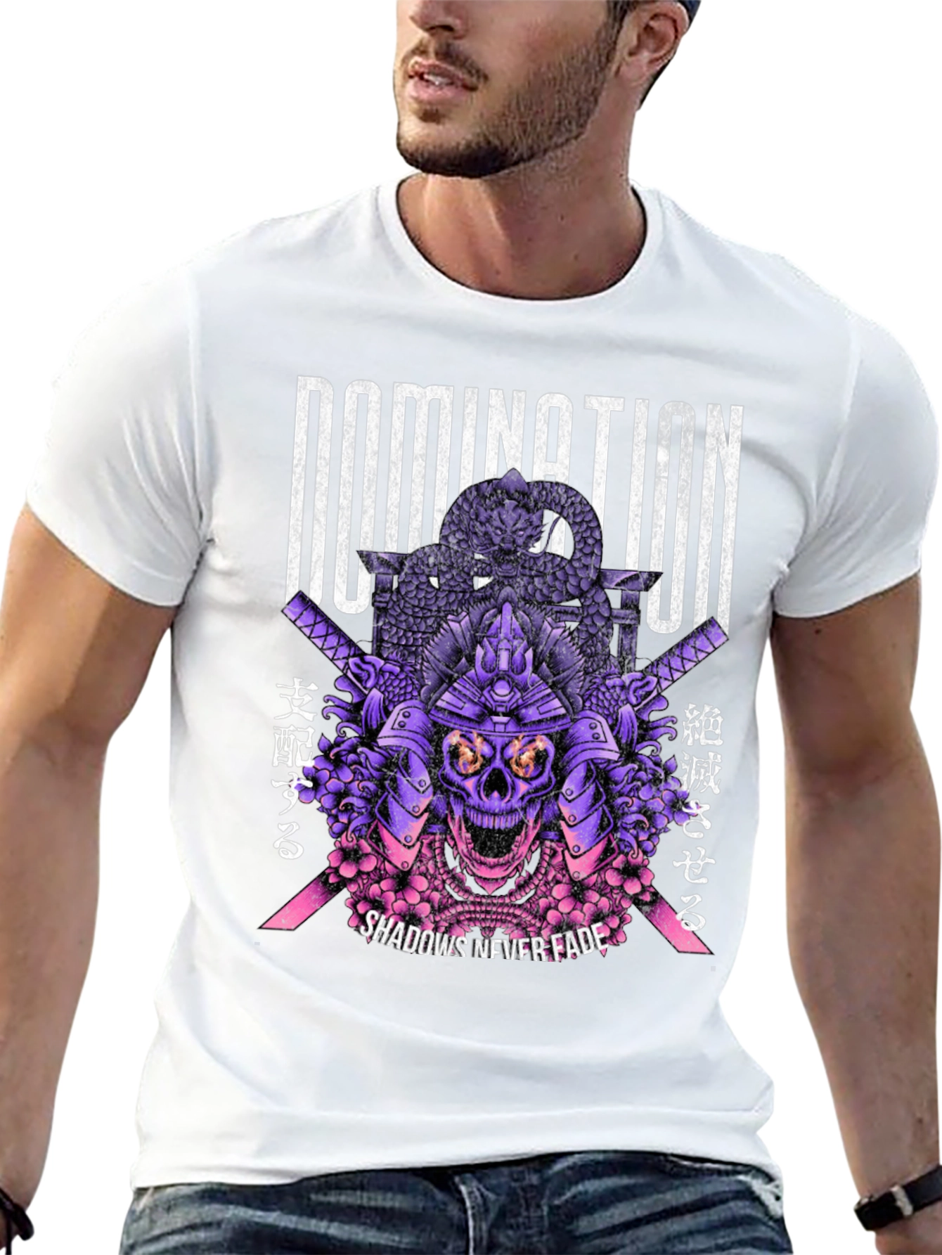 Domination Samurai Skull Graphic T-Shirt