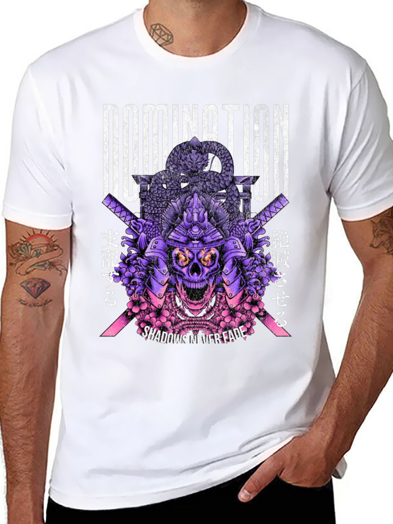Domination Samurai Skull Graphic T-Shirt