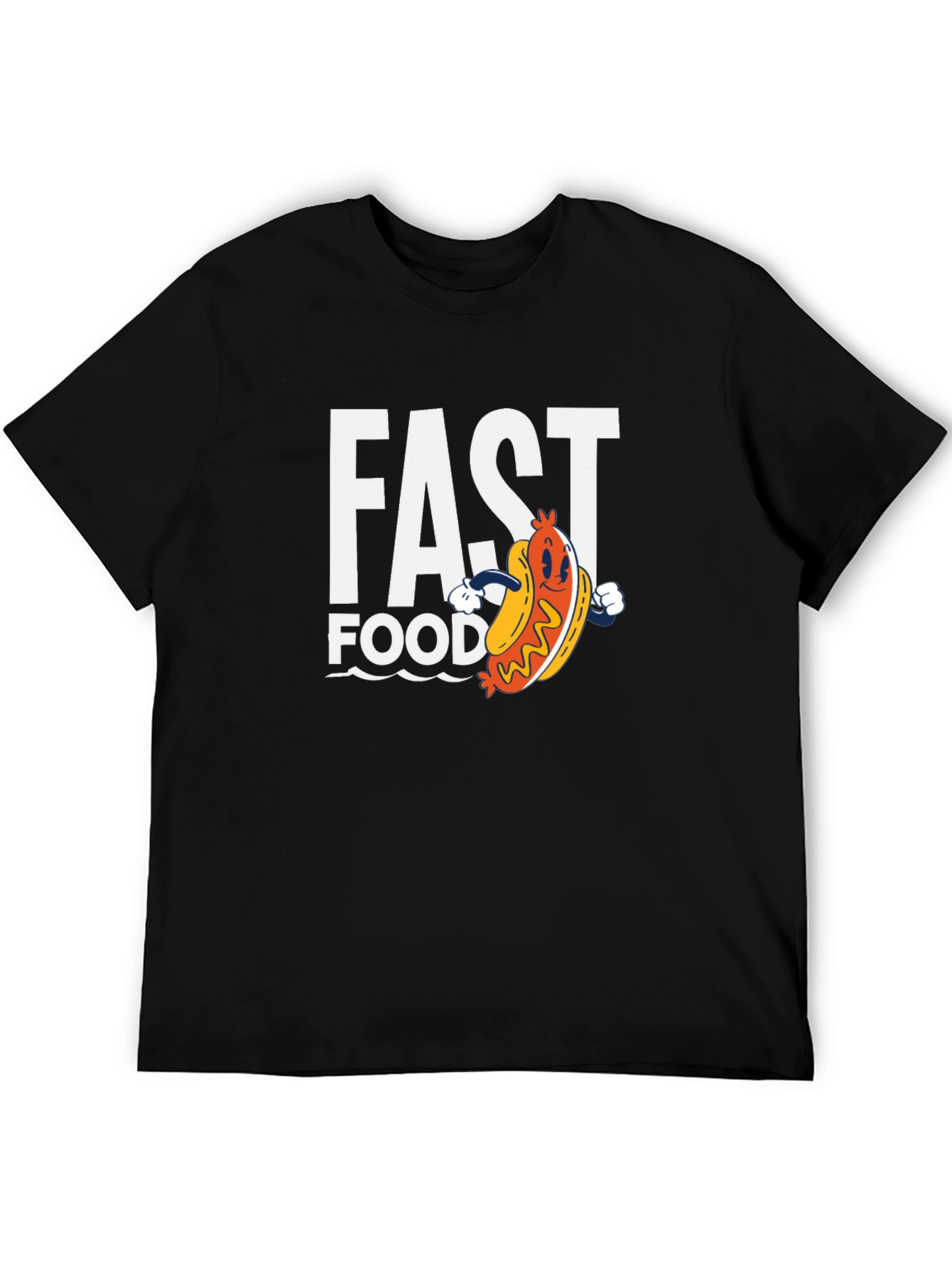 Fast Food Hotdog Graphic T-Shirt - Casual Wear