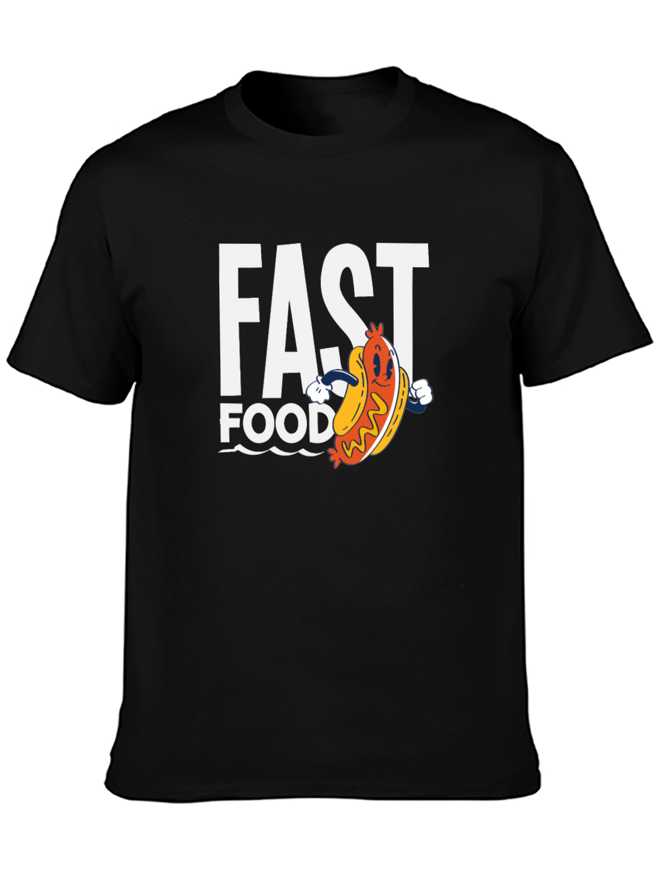 Fast Food Hotdog Graphic T-Shirt - Casual Wear