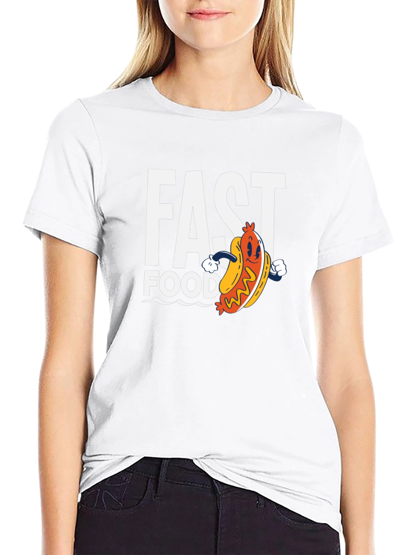 Fast Food Hotdog Graphic T-Shirt - Casual Wear