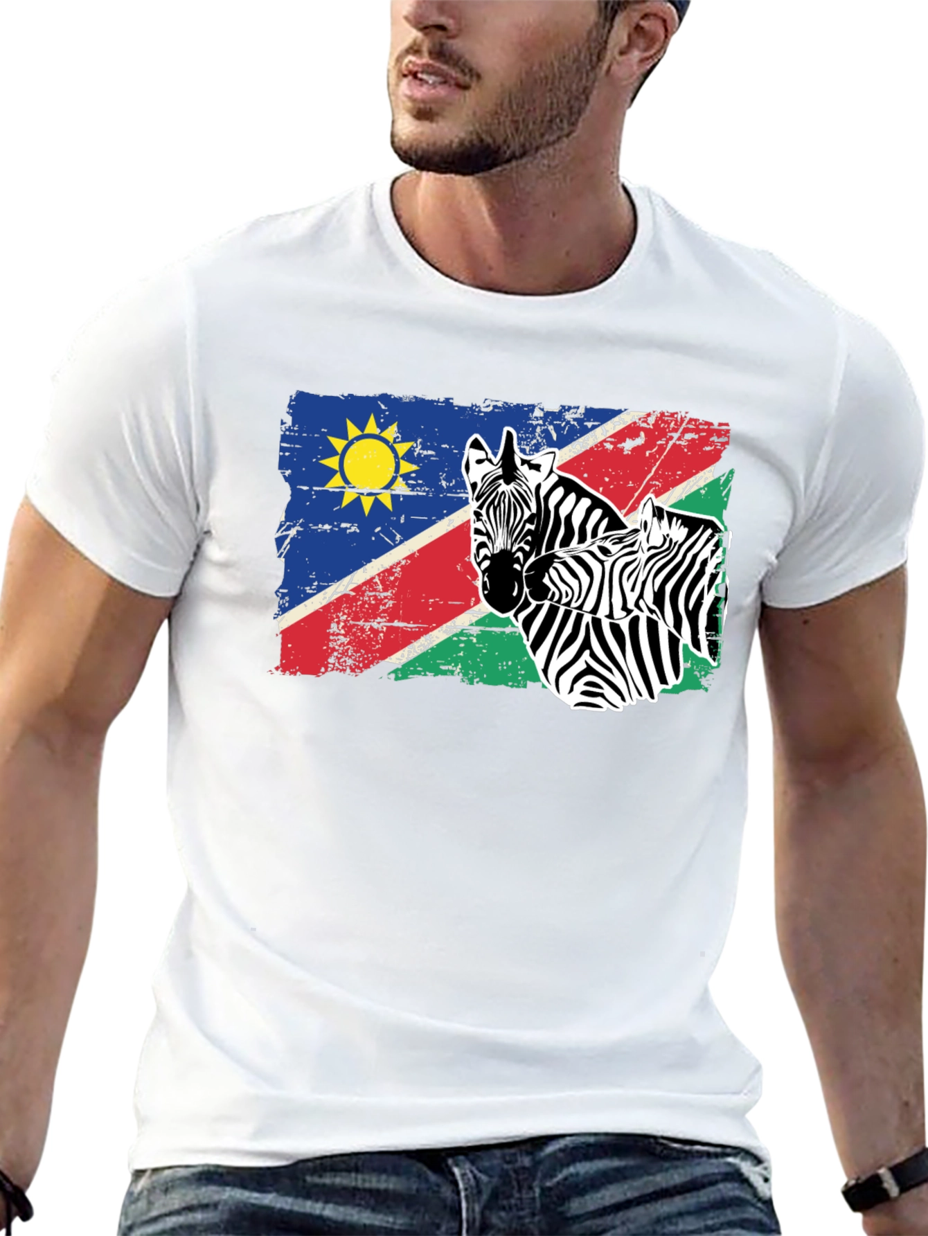 Namibia Flag Zebra Graphic T-Shirt