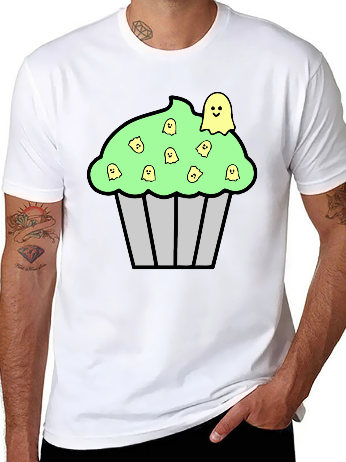 Spooky Cupcake Graphic Tee - Halloween T-Shirt