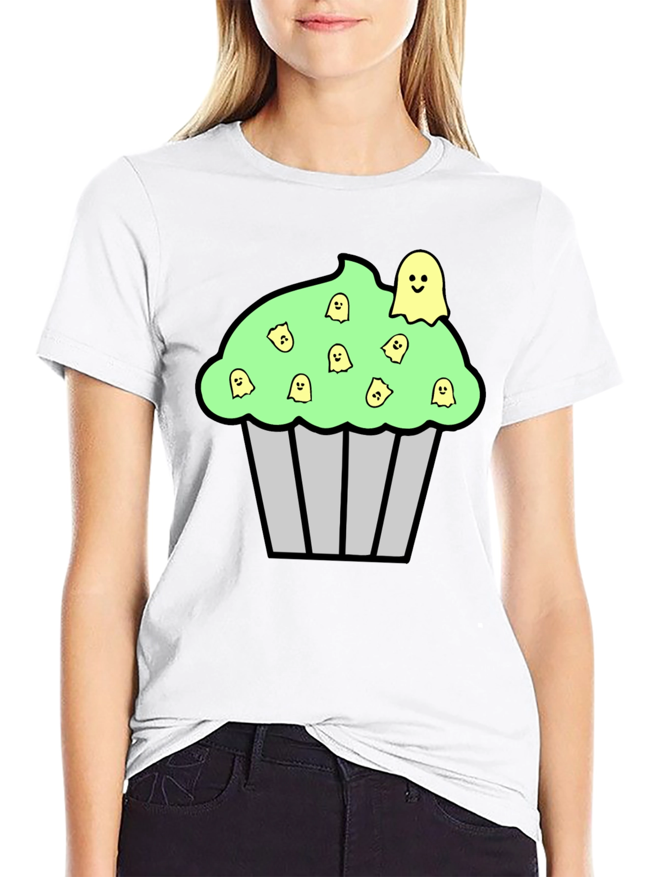 Spooky Cupcake Graphic Tee - Halloween T-Shirt