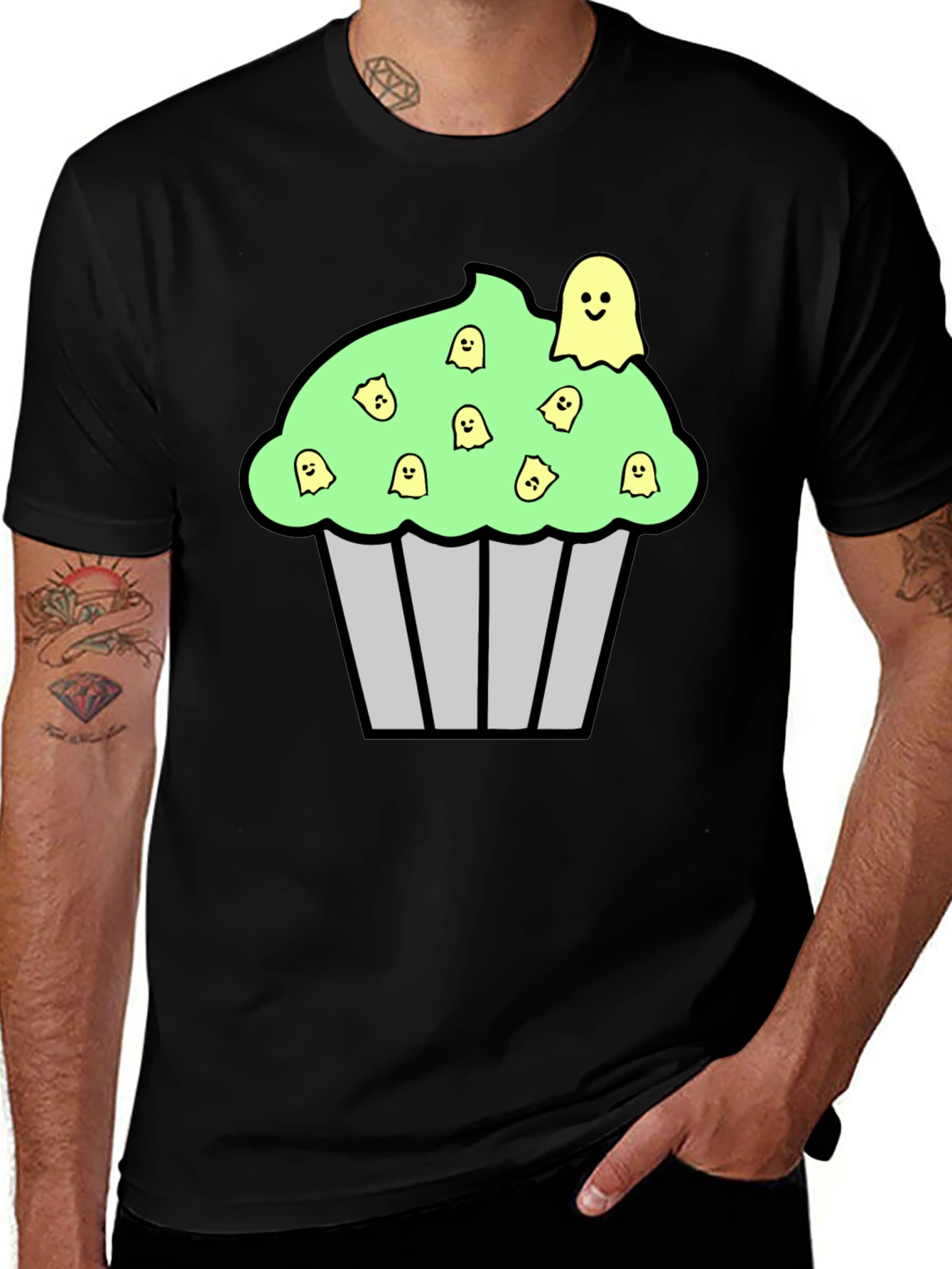 Spooky Cupcake Graphic Tee - Halloween T-Shirt