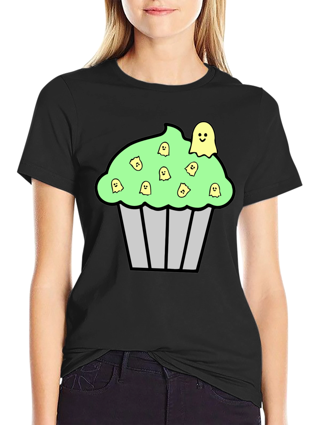 Spooky Cupcake Graphic Tee - Halloween T-Shirt