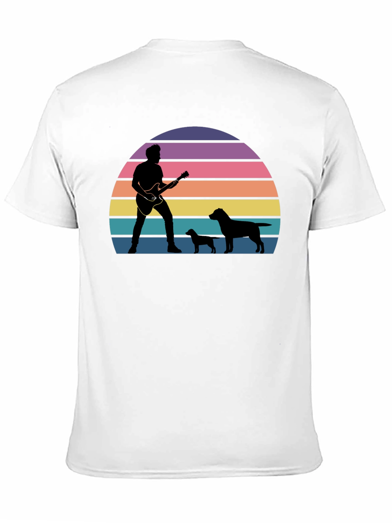 Guitar Man & Dogs Sunset T-Shirt