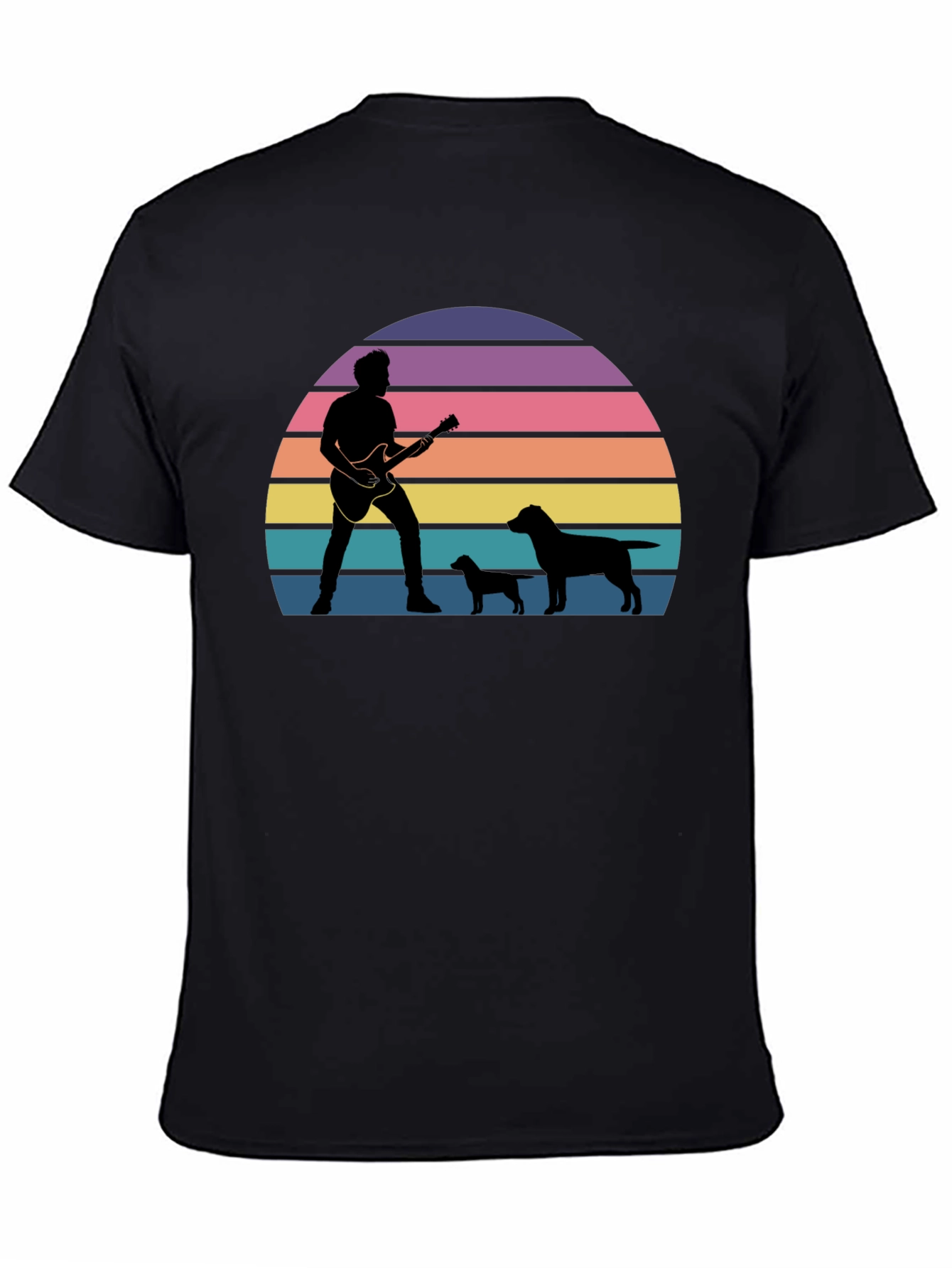 Guitar Man & Dogs Sunset T-Shirt