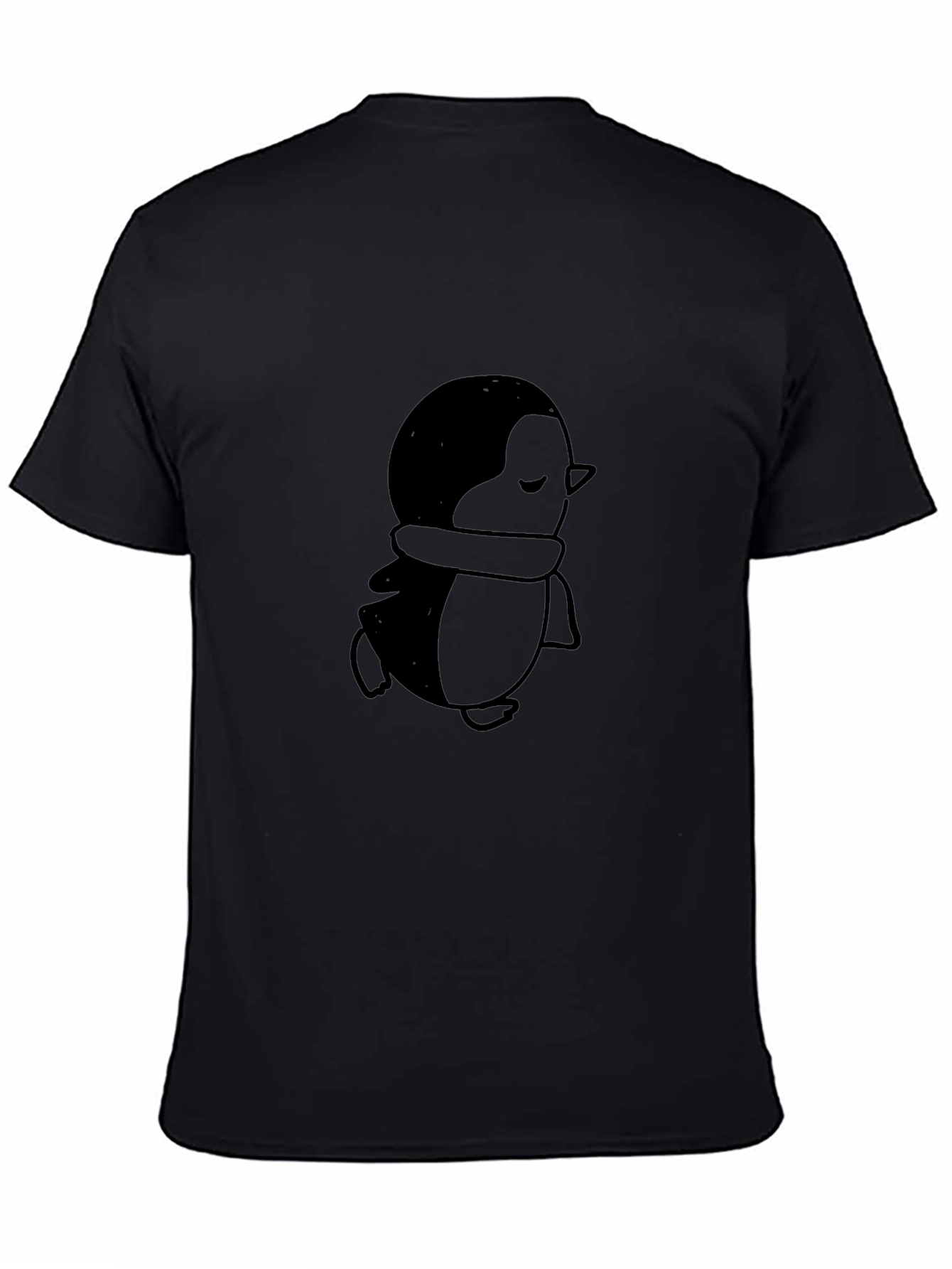 Mens Black Penguin Graphic T-Shirt