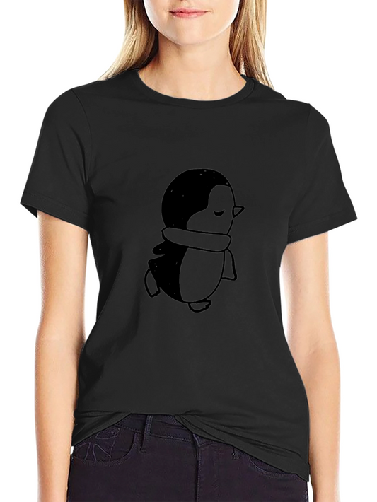 Mens Black Penguin Graphic T-Shirt