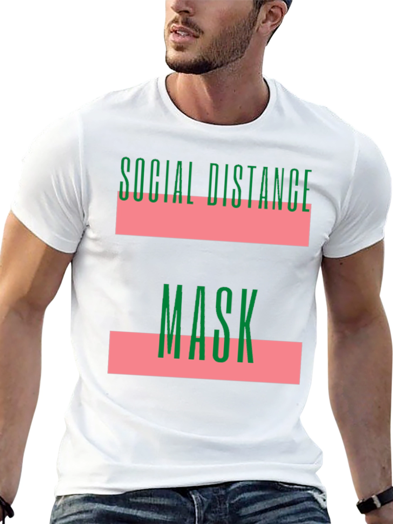 Social Distance Mask Graphic T-Shirt