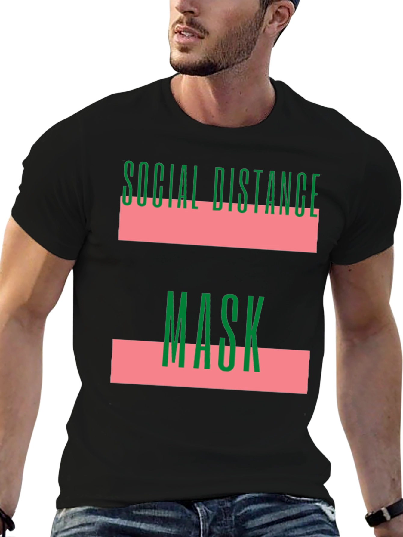 Social Distance Mask Graphic T-Shirt