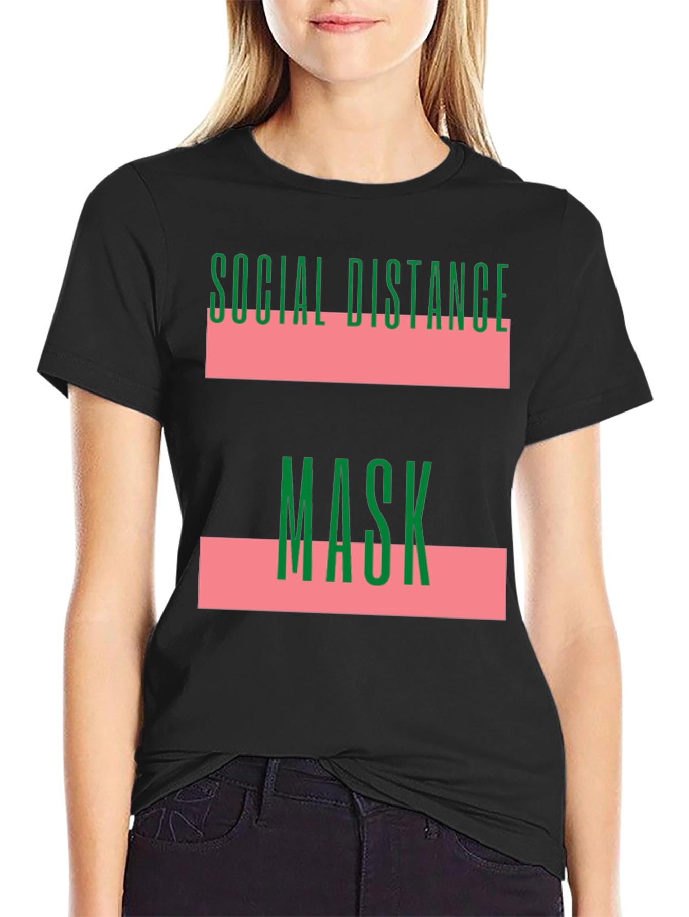 Social Distance Mask Graphic T-Shirt