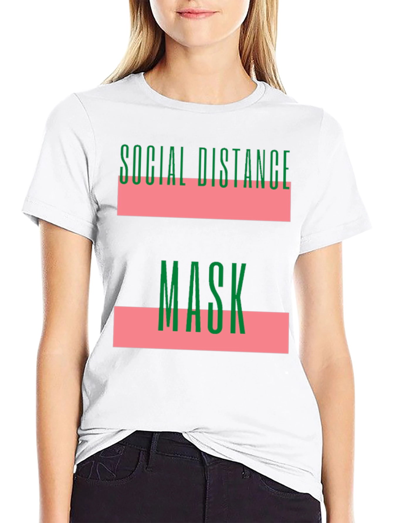 Social Distance Mask Graphic T-Shirt