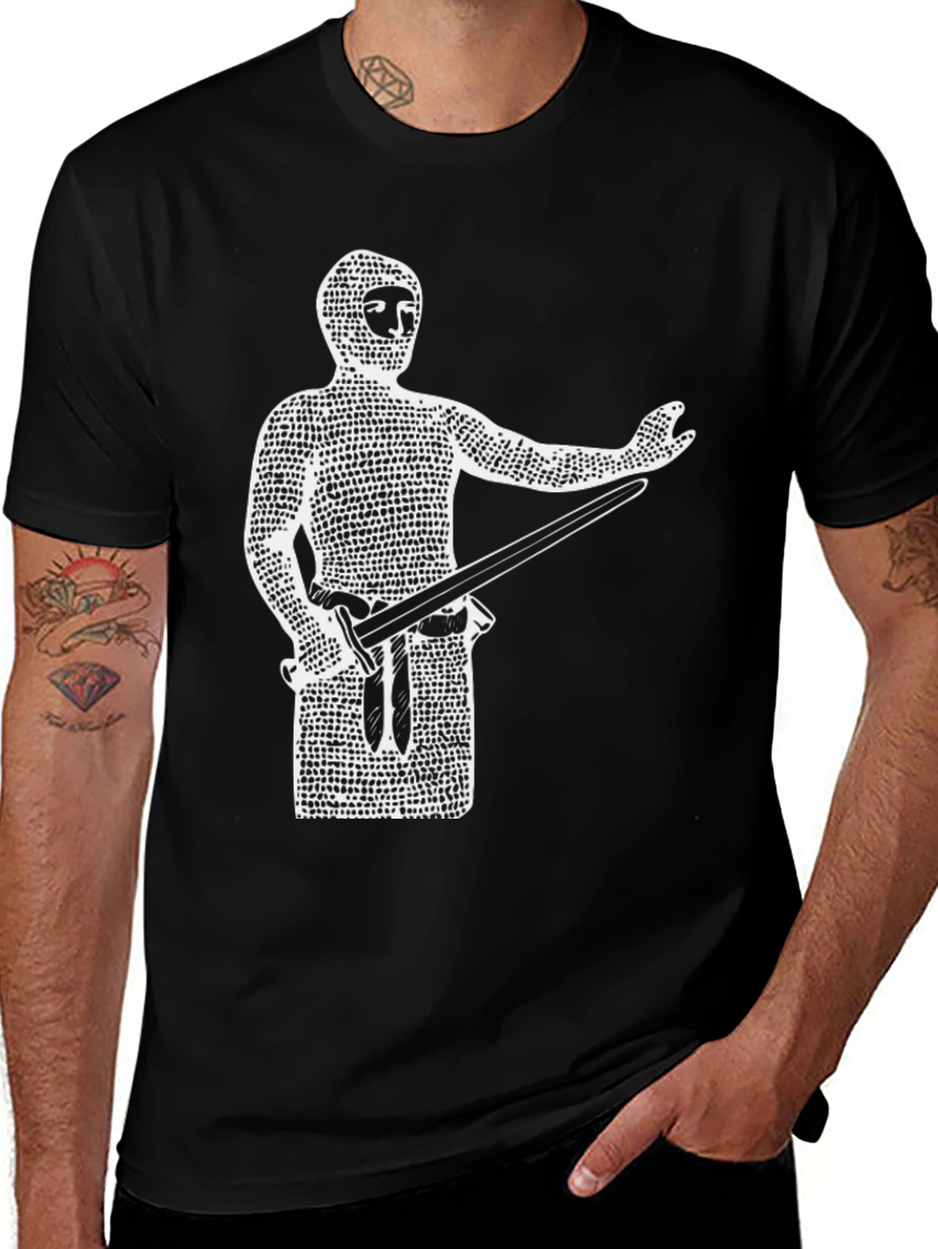 Knight T-Shirt - Chainmail Warrior Design