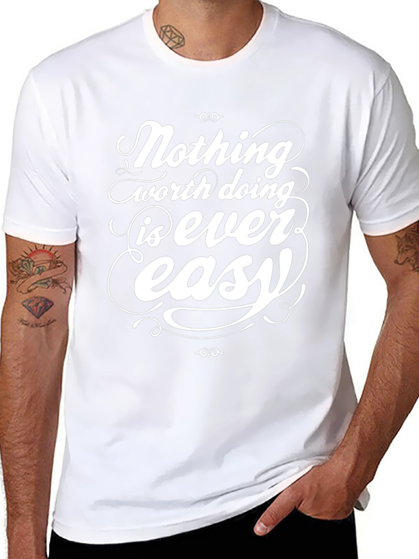 Inspirational Graphic Tee - Nothing Easy T-Shirt